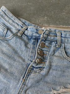 Distressed Denim Shorts