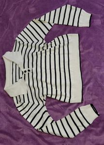 Striped Polo Neck Sweater