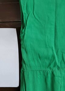 parrot green A-line dress