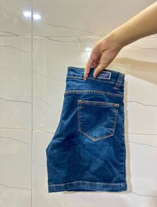 Blue Denim High-Waist Shorts | Size 28 |Never Worn