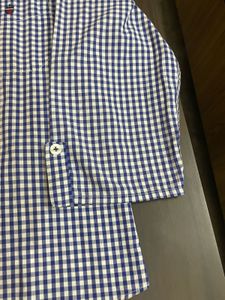 Men's Blue Gingham Button-Down Shirt