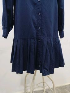 Balabala Chic Navy Blue Peter Pan Collar Dress