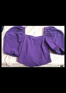 Purple Puff Sleeve Top