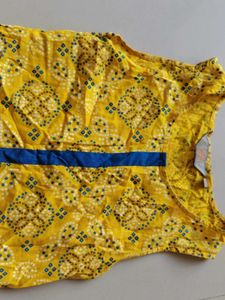 Vibrant Yellow Bandhani Print Kurta