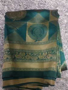 Beautiful Teal and Gold Saree