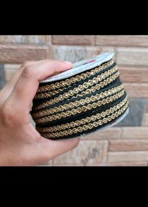 Grey And Golden Colour Lace