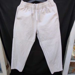 Cream Unisex Pants Freesize