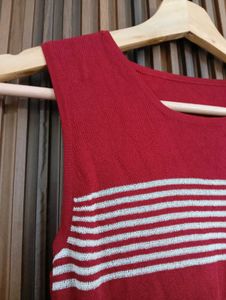 Red Striped Sleeveless Top