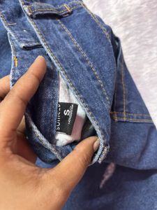 Trendy Distressed Denim Mini Skirt
