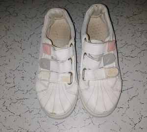 White Sneakers with Velcro Straps