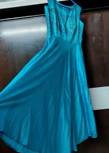 Stunning Blue Sequined Ethnic Gown