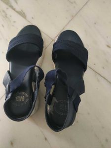 Stylish Navy Blue Wedge Sandals
