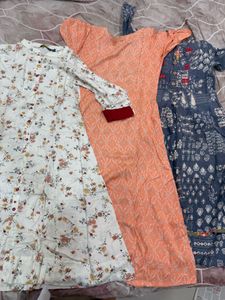 Set Of 3 Daily Home Wear Cotton Kurti