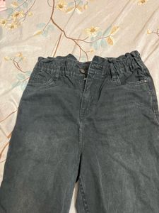 Black Paperbag Waist Jeans