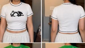 Dragon Print White T-Shirt S size