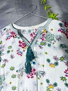 Boho Floral Print Tunic Top