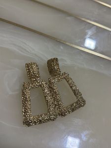 Golden Square Earrings