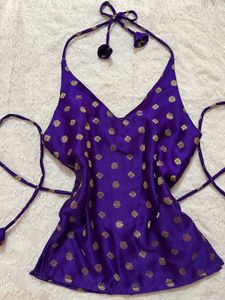 Vintage Halter Neck Banarsi Kurti