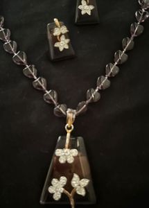 Stunning Amethyst &amp; Diamond Necklace Set