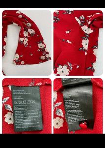 Red Floral Mini Dress(H&amp;M)