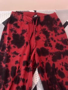 Maroon Black Tank Top with Jogger Set