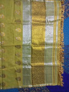 Elegant Yellow Saree with Tassels