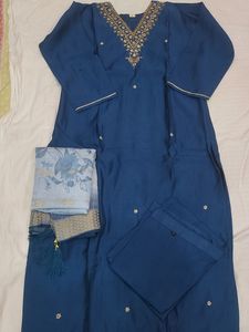 Dola Silk Suit Wid Real Mirror Work