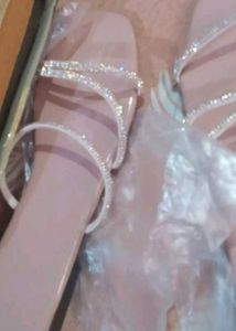 Sparkly Strappy Flat Sandals