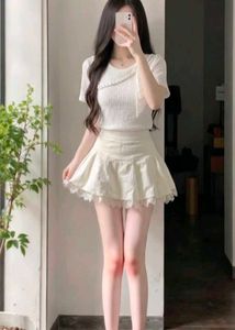 Cute White Pearl Embellished Top