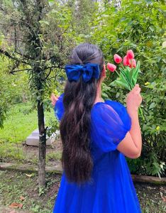 Royal Blue Bow Hair Clip