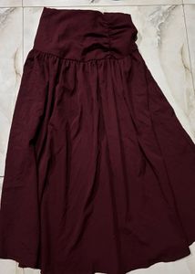 Burgundy Crop Top &amp; Flared Skirt Co-ord Set 🍷✨