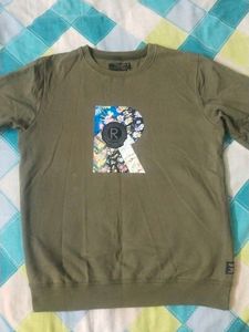 Olive Green "R" Graphic Sweatshirt