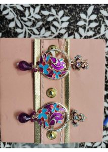 3 set Exquisite Red Stone Earring