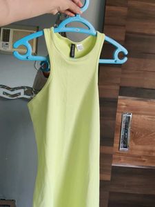 H&amp;M Yellow Green Bodycon Mini Dress