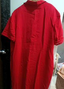 Red Formal Calf length Dress &amp; Leopard Print Top