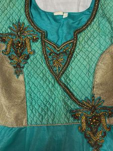 Blue Festive Maxi Gown 3/4th Hand