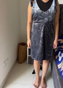 Velvet Tie-Strap Midi Dress