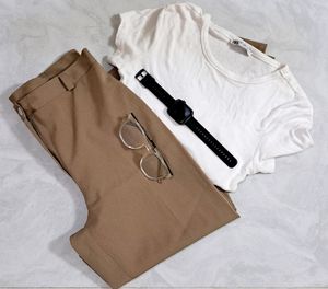 Brown Semi Formal Flare Trousers