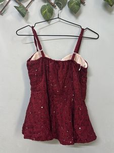 Sequin Embellished Peplum Top