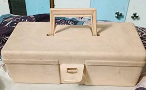 Vintage Cream Cosmetic Train box