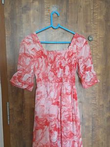 Boho Floral Print Midi Dress