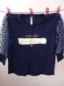Cute Navy Blue Crop Top