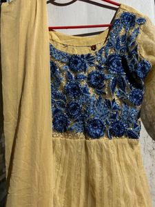 Golden Anarkali Suit For Women
