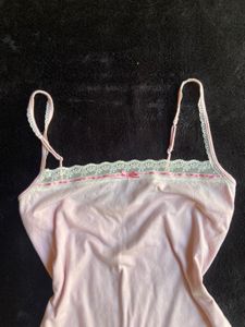 Light Pink Lace Trim Cami Top