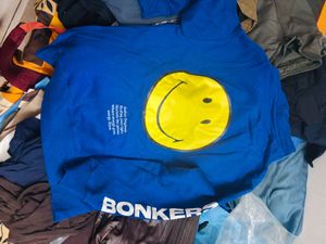 Bonkers Smiley Royal Blue Hoodie (Never