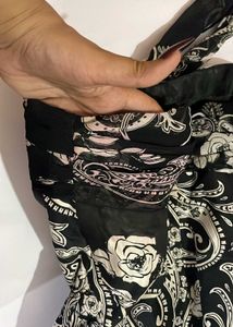 retro Black &amp; White Paisley Halter Top