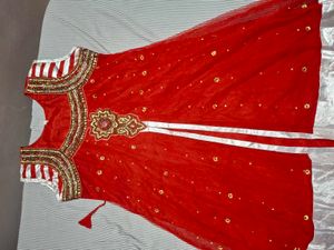Red Embroidered Kurta Set