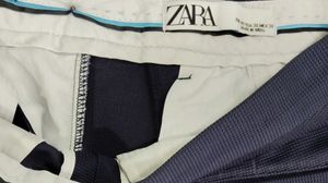 Zara Slim Fit Navy Trousers