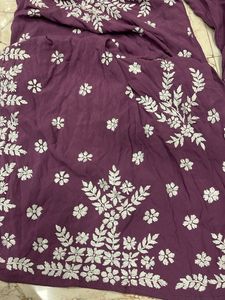 Purple Embroidered Kurta