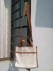 Canvas Tote Bag with Crossbody Strap